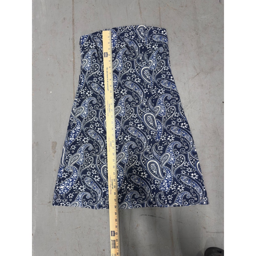 Tommy Hilfiger Navy White Paisley Strapless Mini Dress A-Line Size 4 - Picture 5 of 6